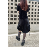 パンプキンストリングスカート : BLACK