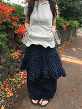 Lily Dot Unbalanced Denim Skirt (2c)