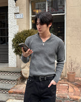 ゴルジ セミジップアップ マッスルフィット ニット