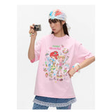 BETWEENAND x sunonebird プリントラウンドネック半袖Tシャツ