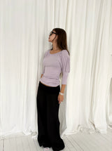 Shirring puff 3/4 sleeve T (2c)