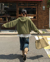 [MADE] Spell Food Border Knit Zip-Up