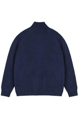 Wool Knit High Neck Cardigan