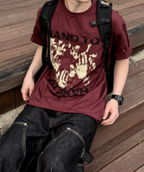 タッチグラフィックオーバーサイズハーフTシャツ