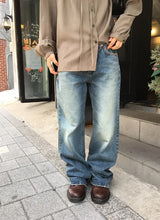 エヴラ ヴィンテージ ウォッシング セミブーツカット デニム パンツ