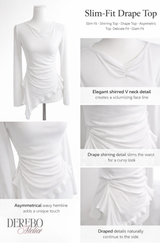 Side Shirring Lady Long Sleeve T-shirt