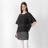 (BL-4331)UARA CREASE RIBBON SET BLOUSE S