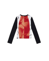 ブロックドグラフィック LS Tシャツ_ レッド