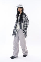 Autumn vintage loose check shirt