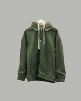 Corduroy layered hoodie jacket (Khaki)
