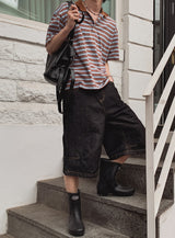 Riddle Stitch Bermuda Denim Pants