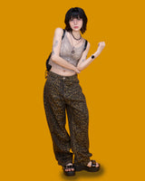 leopard wide pants