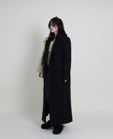 Stutch Solid Wool Long Coat (Lining Fleece-lined)