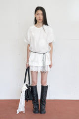 Punching Banding Mini Skirt (Ivory)