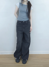 ブラックワイドパンツ