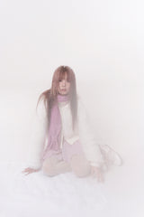 Mini ribbon muffler_pink