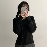 Shade Punching Pattern Snap Eyelet Cardigan