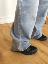[MADE] Betz light washing back banding wide denim pants