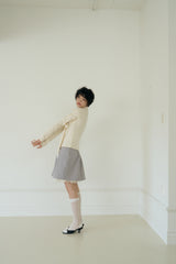 BOW MINI DOT LACE SKIRT (GREY)