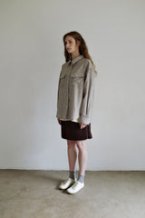 Seersucker check shirt, Brown