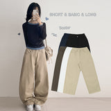 [3Length✨Back Banding Pants] Wonhee Natural Cotton Banding Semi-Wide Pants (5 colors)