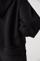 balloon crop hoodie_black