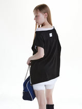 UNBALANCED LAYERED SLEEVELESS (BLACK)