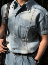 Ever snap muscle-fit denim shirt