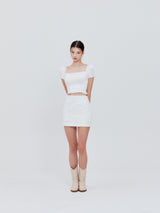 Corset crop blouse (white)