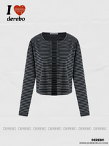 Stripe cardigan wrap banding casual pants