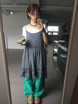 バックレスプレイドワンピース (2color)