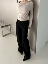 Slim fit low semi-boot pants