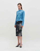 Embroidered Graphic Jersey Skirt _ BLACK