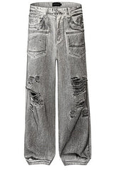 Distressed Washed Street Jeans