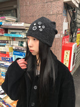 Moi ボタンミックスビーニー（2c）