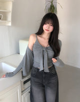 シモーヌ タイリボンカーディガンセット