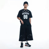 ENOE ワッペンスウェットバミューダパンツ- BLACK