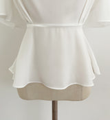 Jed-in Drape Chiffon Peplum Blouse