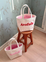 Signature canvas check tote bag