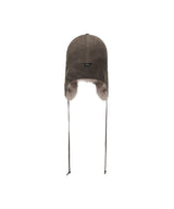 FAUX FUR LOGO EARFLAP CAP_BROWN