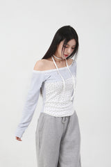 Lace Mini Star T-shirt_white
