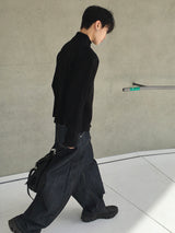 Verity Two-Tuck Curved Denim Pants