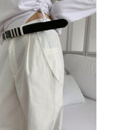  Motion 2WAY Snap Pintuck Wide Banding Long Pants (4 colors)