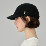 VA Stud Glossy Scrunchie Cap / Black