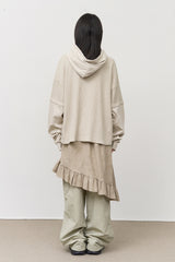 Gell Pigment Waffled Hooded Top