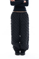 Ripple quilted padded pants