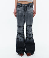 wrinkle denim pants (black)
