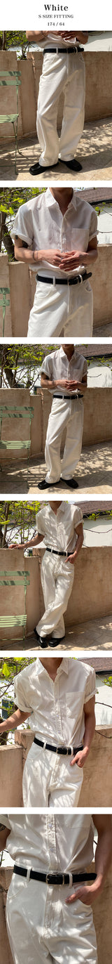 [Unisex] Islet cotton semi wide pants(3color)