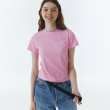 シャープロゴスリムスパンTシャツ ピンク