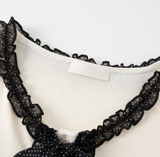 Sienne Dot Ribbon Lace Cardigan